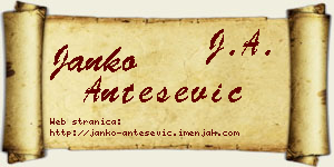 Janko Antešević vizit kartica